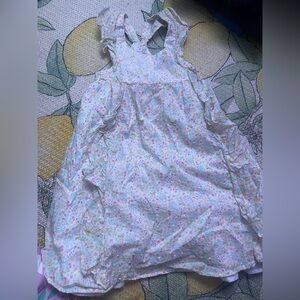 Shabby Chic Pastel Floral/Bunny Sundress with Ruffle Trim